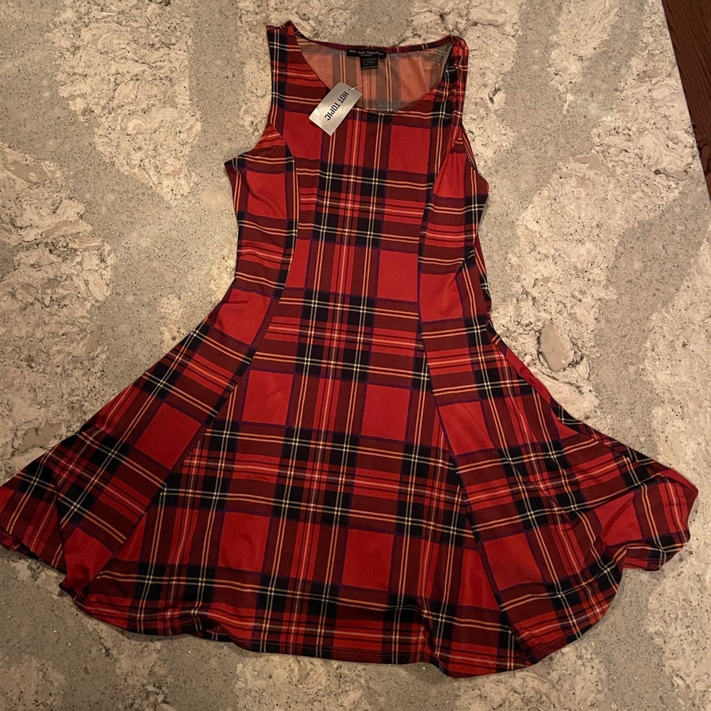 NWT hot topic plaid skater dress